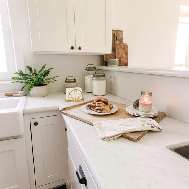 napkin holder on the kitchen counter