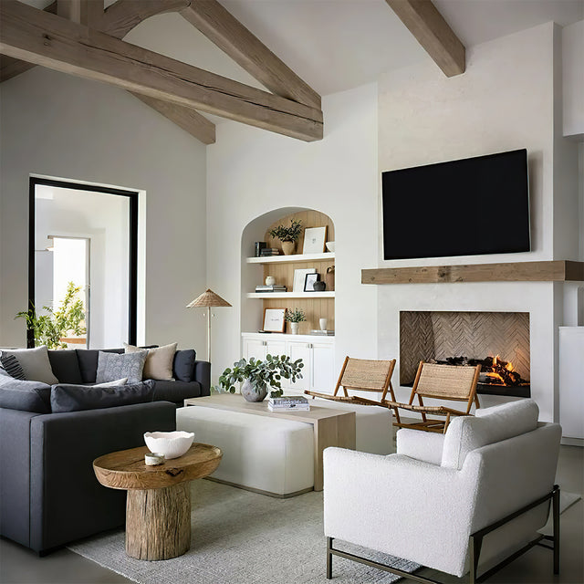 nordic luxury ceramic white large textured fruit bowl in the living room