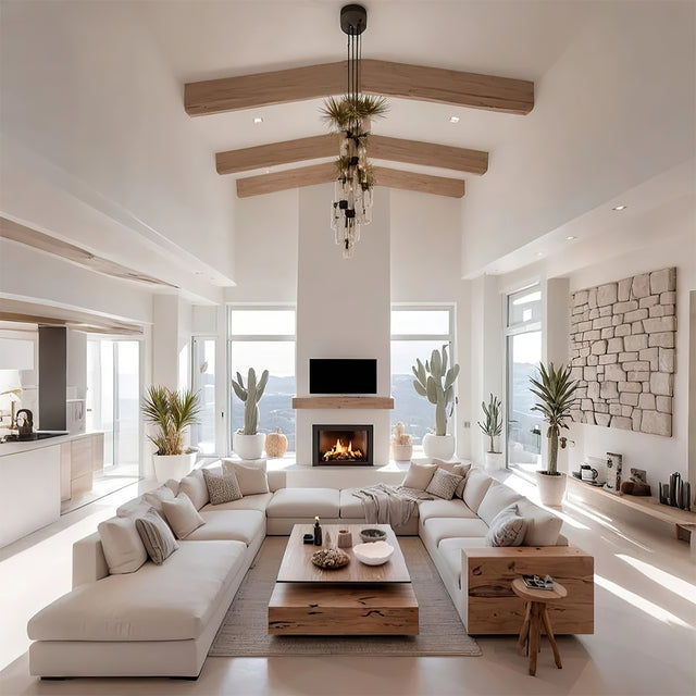 nordic luxury ceramic white large textured fruit bowl on the table