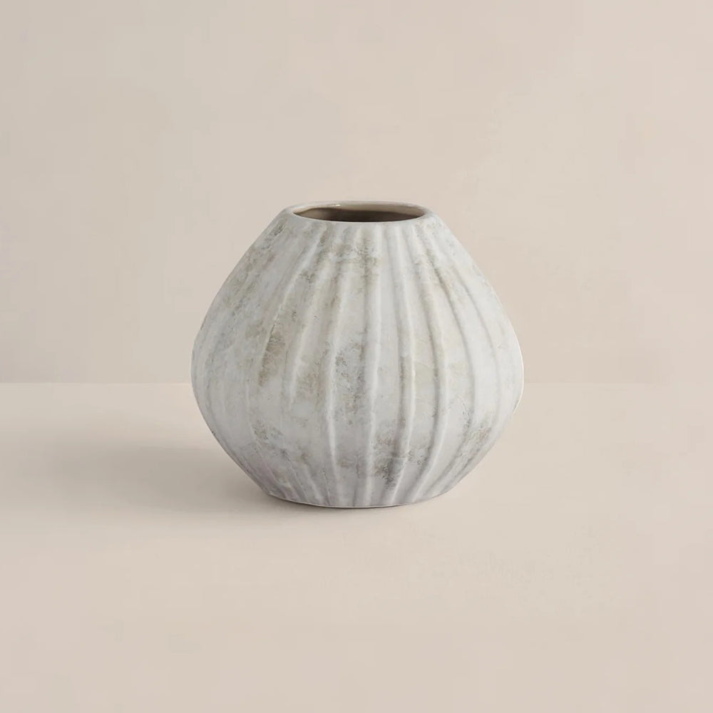 off white ceramic flower vase