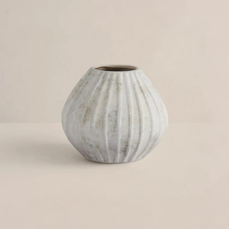 off white ceramic flower vase