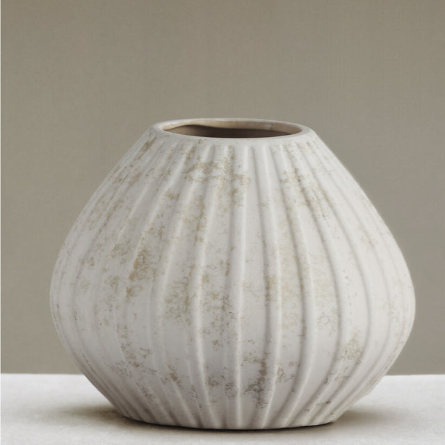 off white ceramic flower vase details