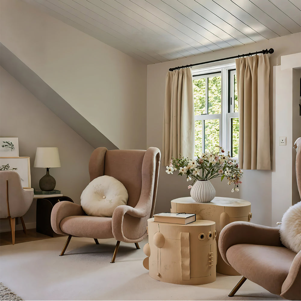 off white ceramic flower vase in the bedroom