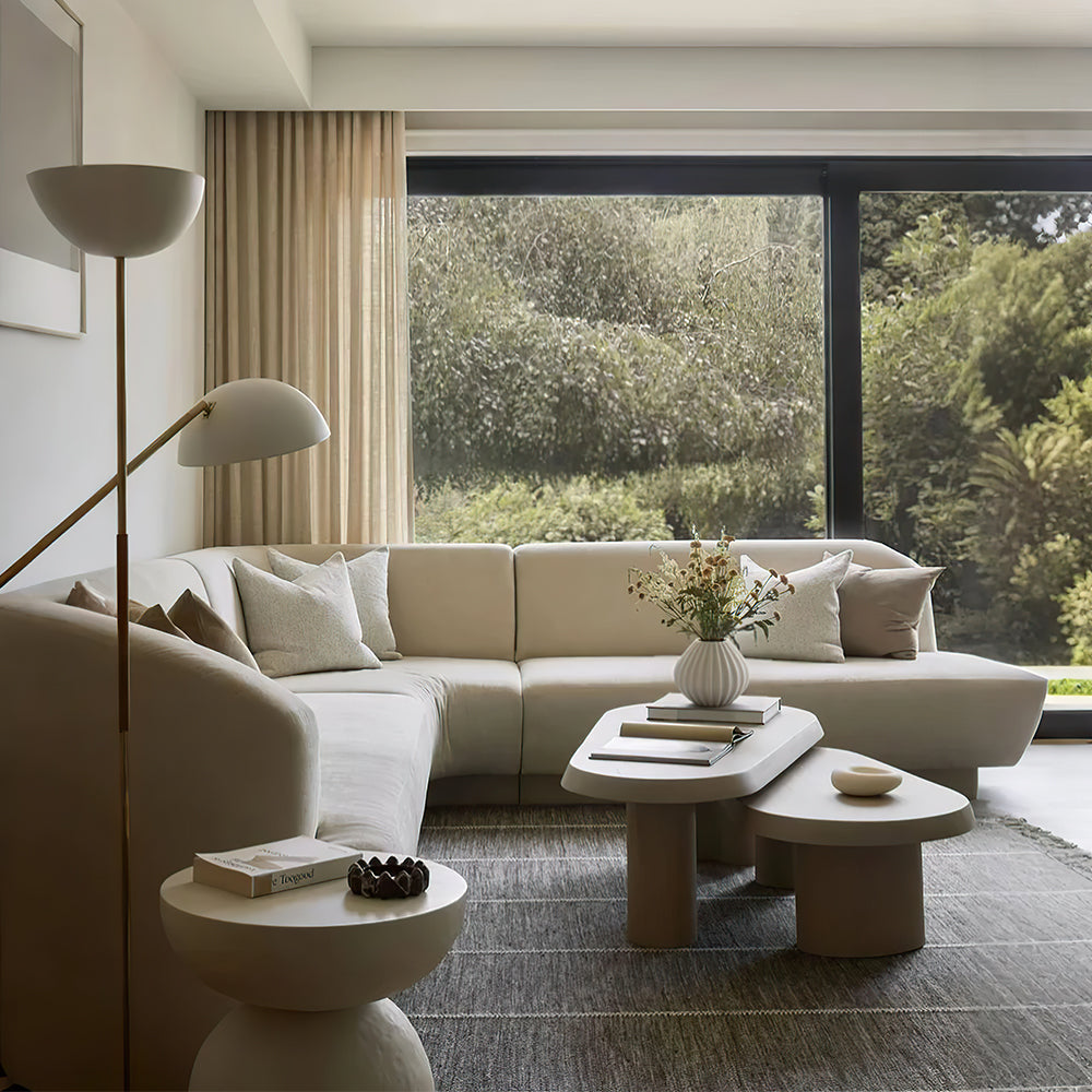 off white ceramic flower vase in the living room