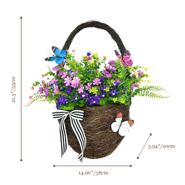 plastic brown butterfly themed flower basket size chart