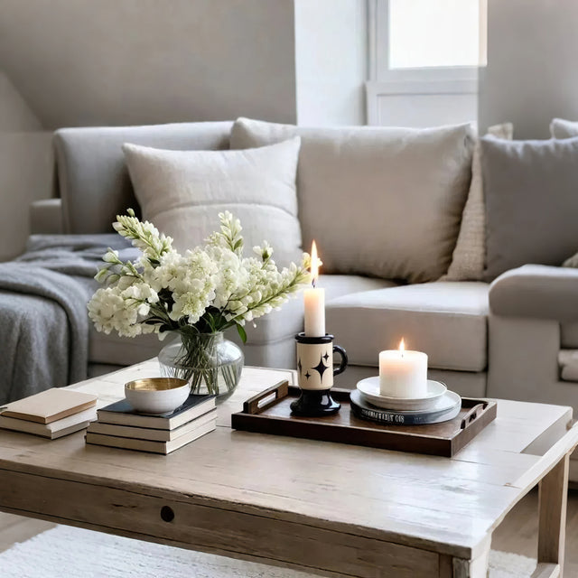 premium vintage style ceramic candle in the living room