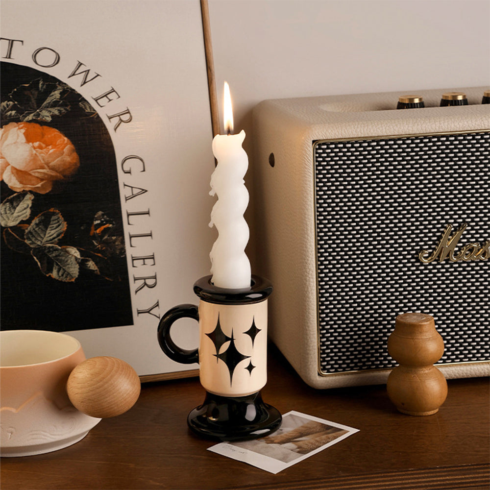 premium vintage style ceramic candle on the table