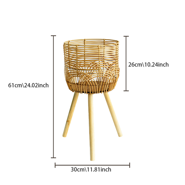 rattan plant stand large