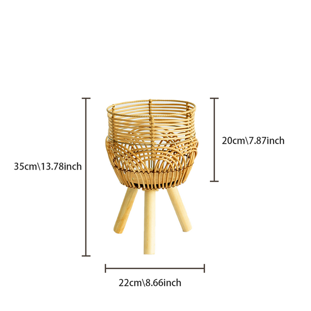 rattan plant stand small