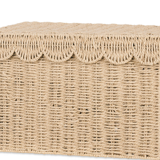 rattan weave storage basket with lid details