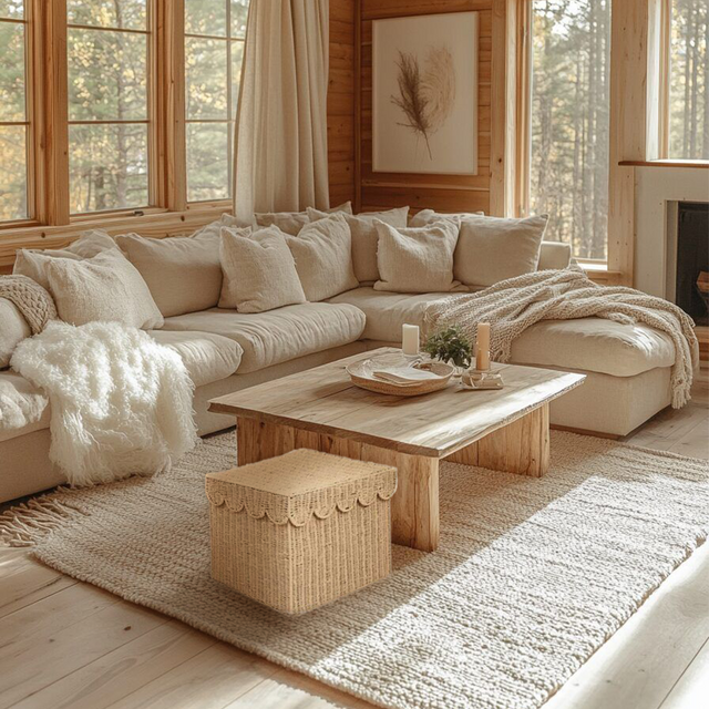 rattan weave storage basket with lid in the living room