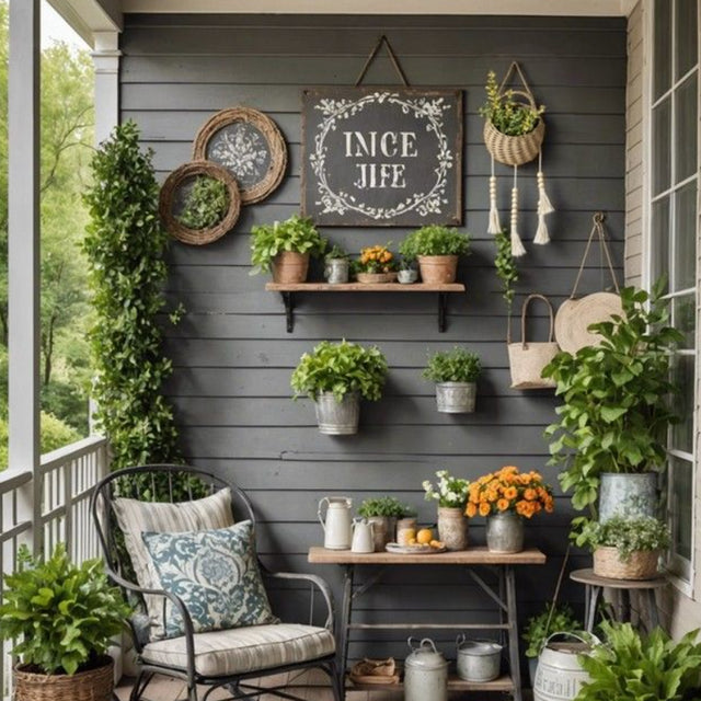 rattan woven bird's nest shaped hanging basket outside the house