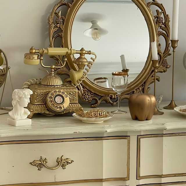 resin apple shaped decorative ornament in the living room