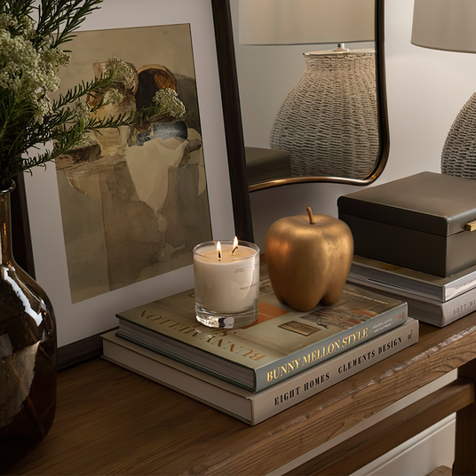 resin apple shaped decorative ornament on the table
