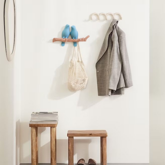 resin bird decorative wall hook hanging the bag