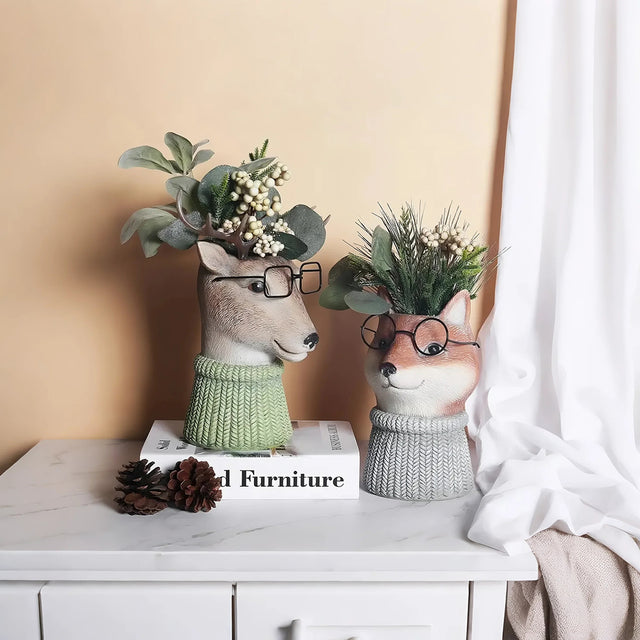 resin brown animal planter decorative vase