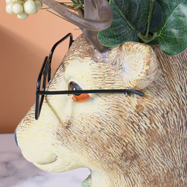 resin brown animal planter decorative vase details