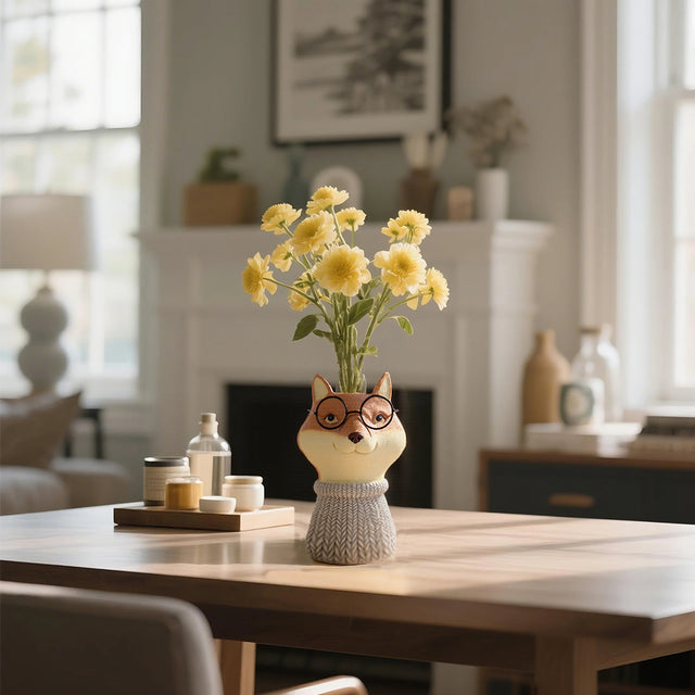 resin brown animal planter decorative vase in the living room