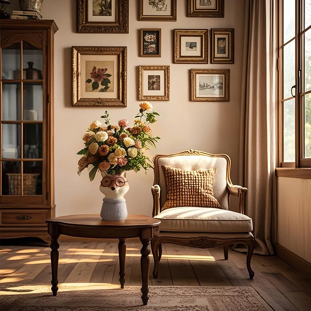 resin brown animal planter decorative vase on the table