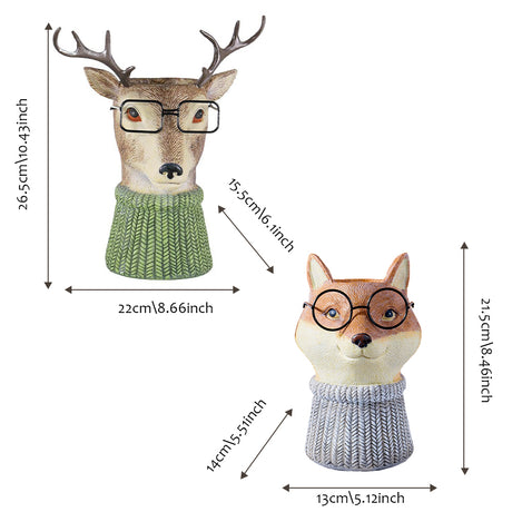 resin brown animal planter decorative vase size chart