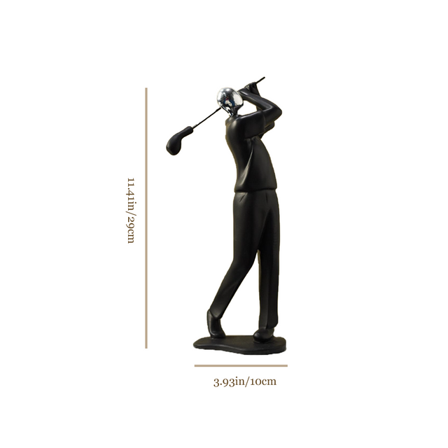 resin golfer decorative ornament size chart