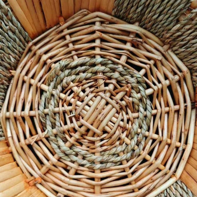 retro home rattan storage basket details