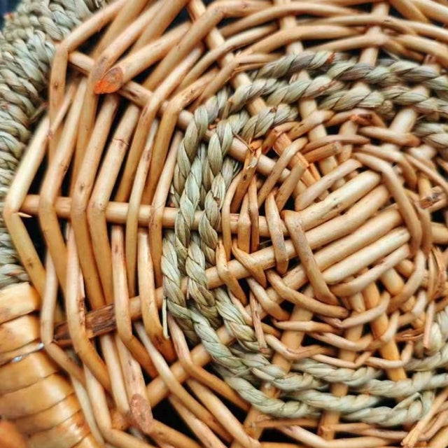 retro home rattan storage basket details