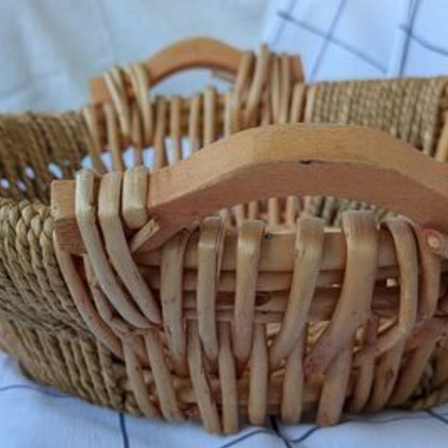 retro home rattan storage basket details