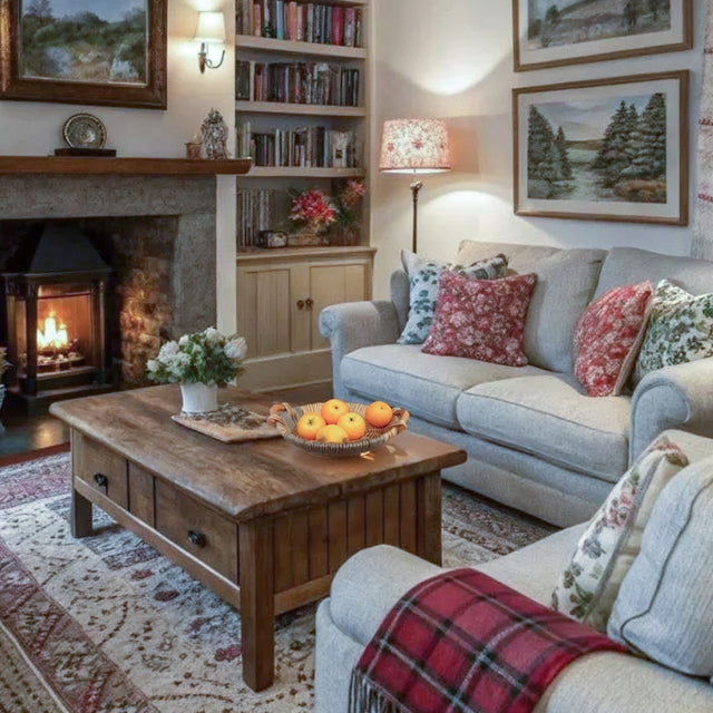 retro home rattan storage basket in the living room