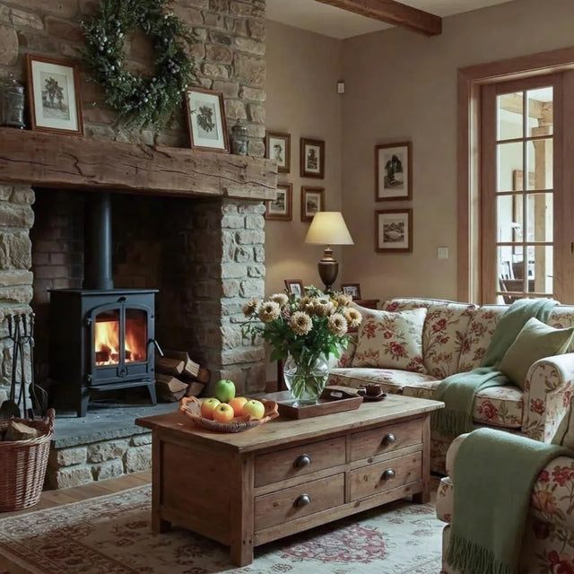 retro home rattan storage basket on end table