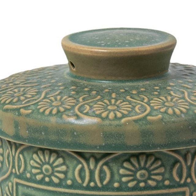 retro relief ceramic butter crock details
