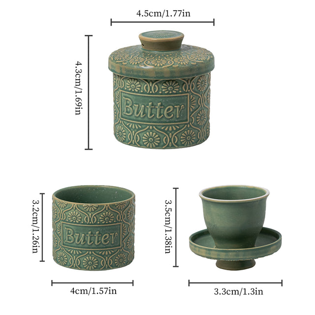 retro relief ceramic butter crock size chart