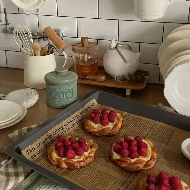 retro relief ceramic butter storage crock in the kitchen