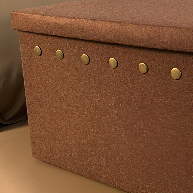 rivet accent foldable storage bin with lid details
