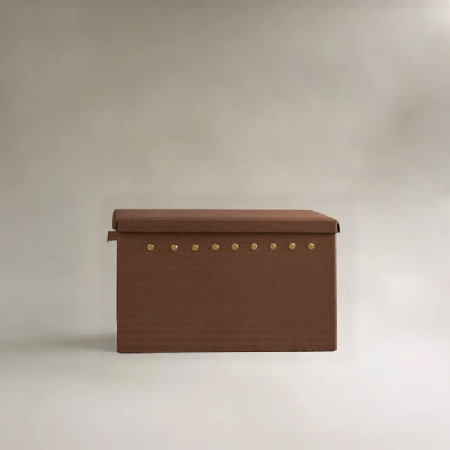 rivet accent foldable storage bin with lid large