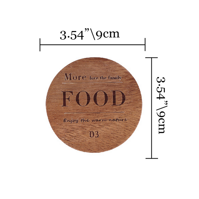 round food wood coaster size chart