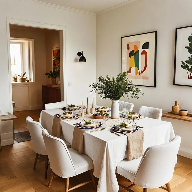 round jute woven zebra table coaster on the dining table