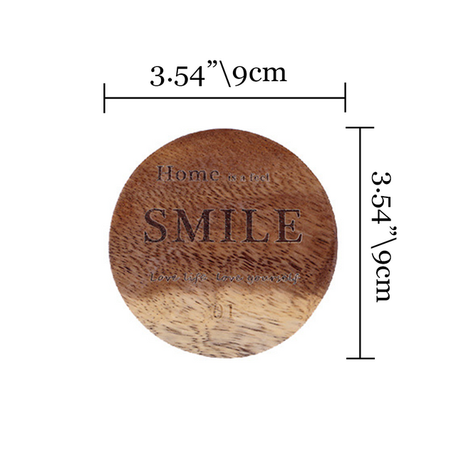 round smile wood coaster size chart