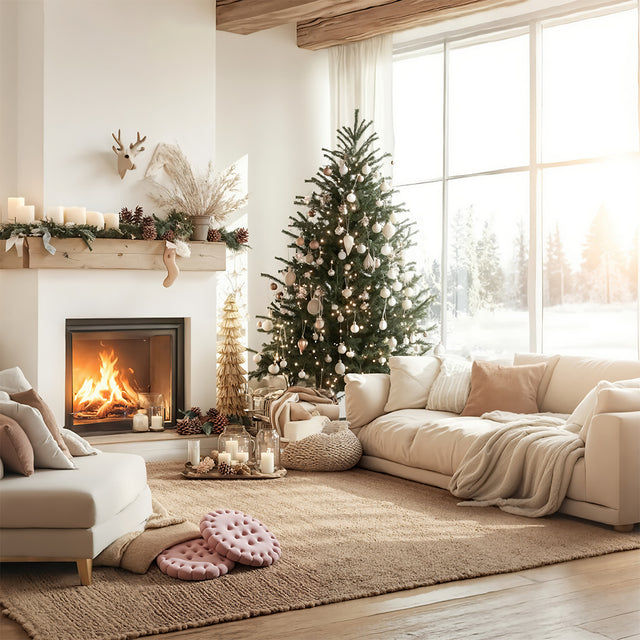 round thickened biscuit seat cushion with fireplace