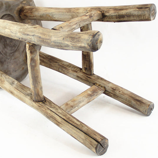 rustic wood bar stool leg details