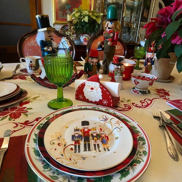 santa ceramic napkin holder on dinning table