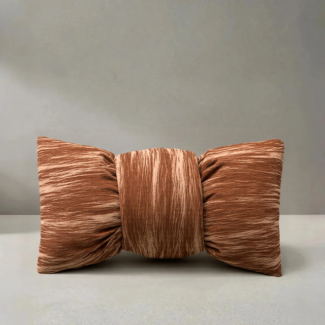 sateen finish bow shaped throw pillow
