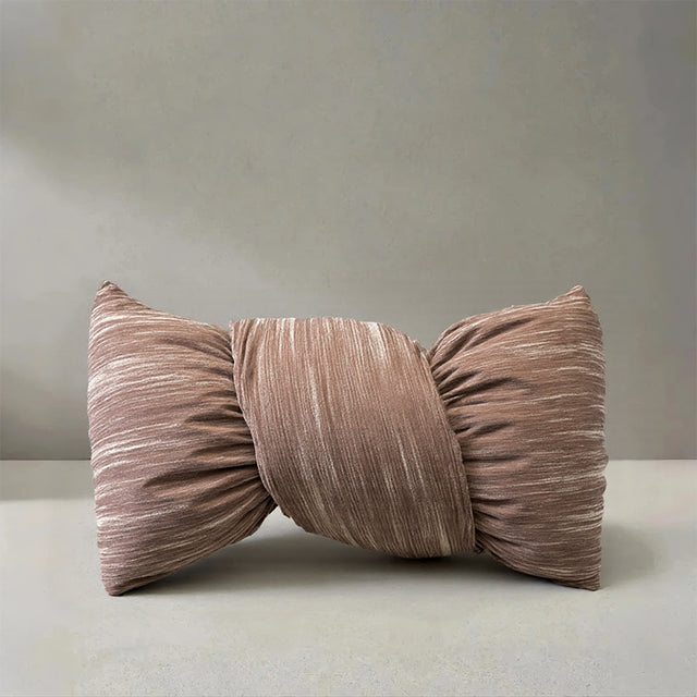 sateen finish bow shaped throw pillow