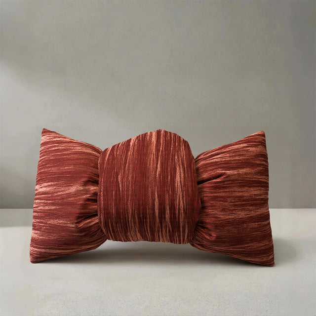 sateen finish bow shaped throw pillow