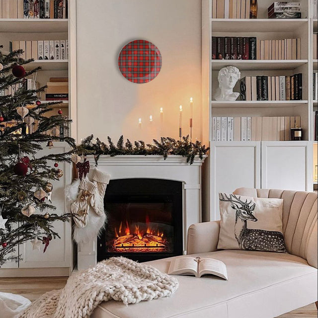 scandinavian deer ceramic wall plate on the wall