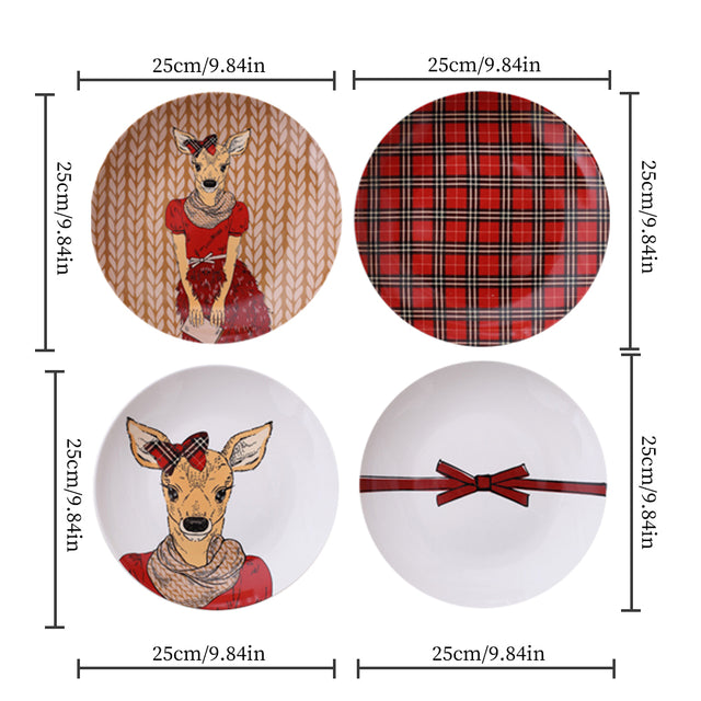 scandinavian deer ceramic wall plate size chart