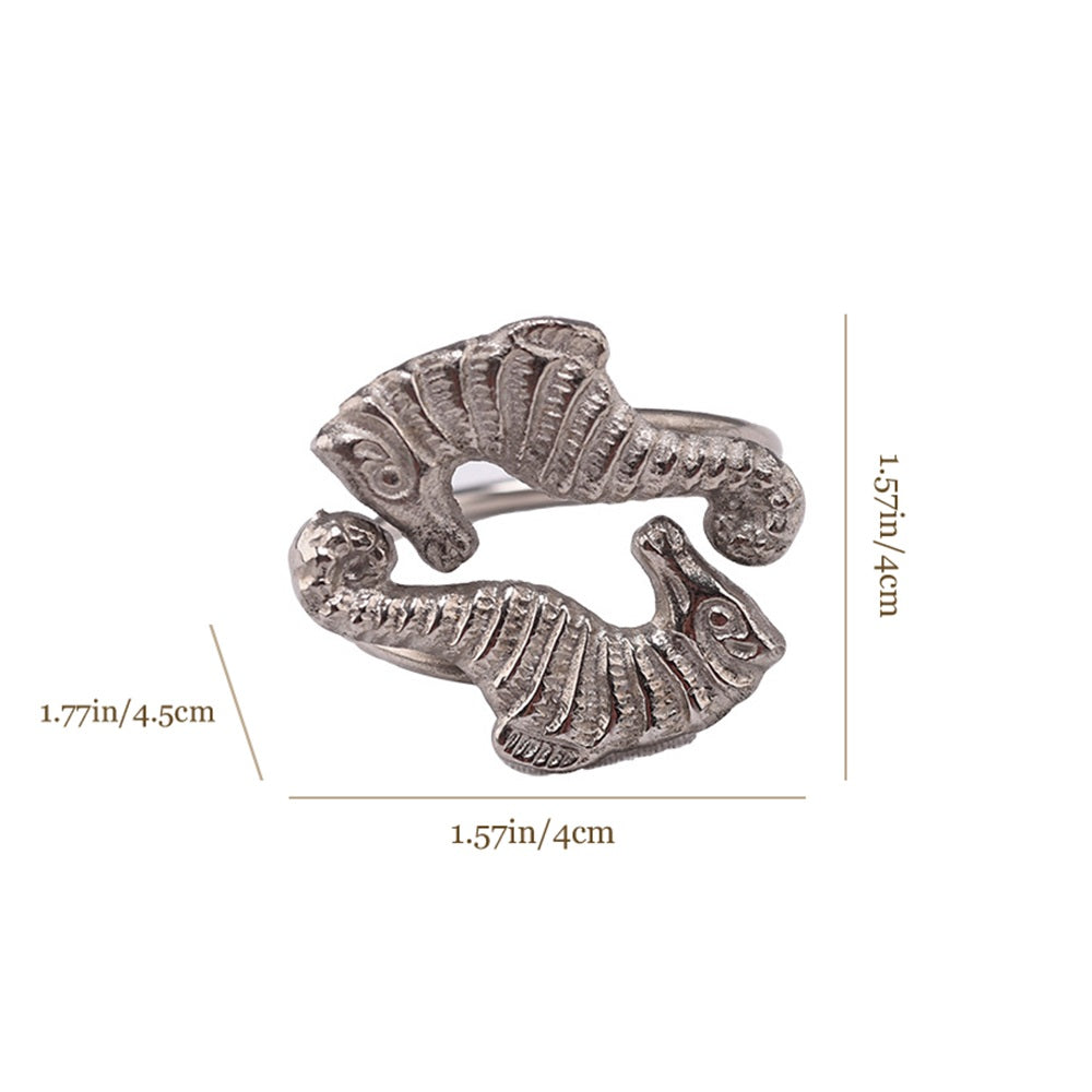 seahorse napkin ring holder size chart