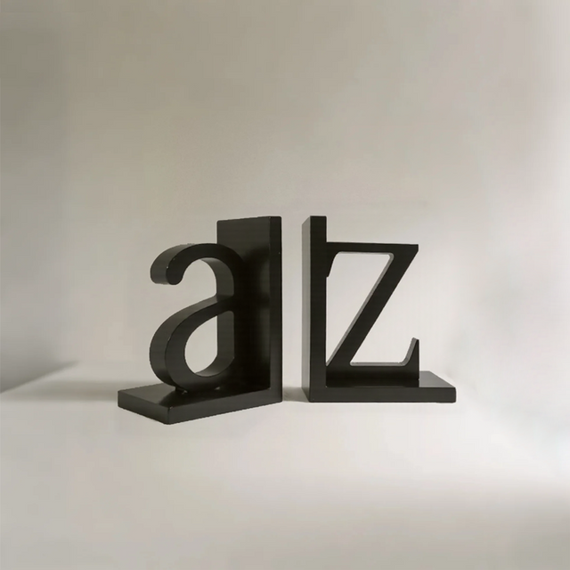 set of 2 MDF letter shaped decorative bookends