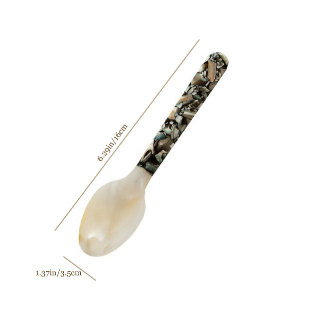 set of 2 natural mother of pearl dessert spoons size chart