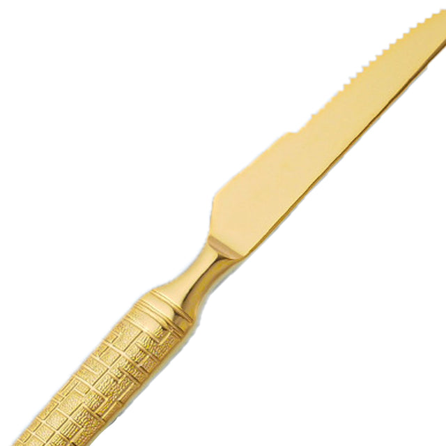 set of 3 stainless steel golden tableware details